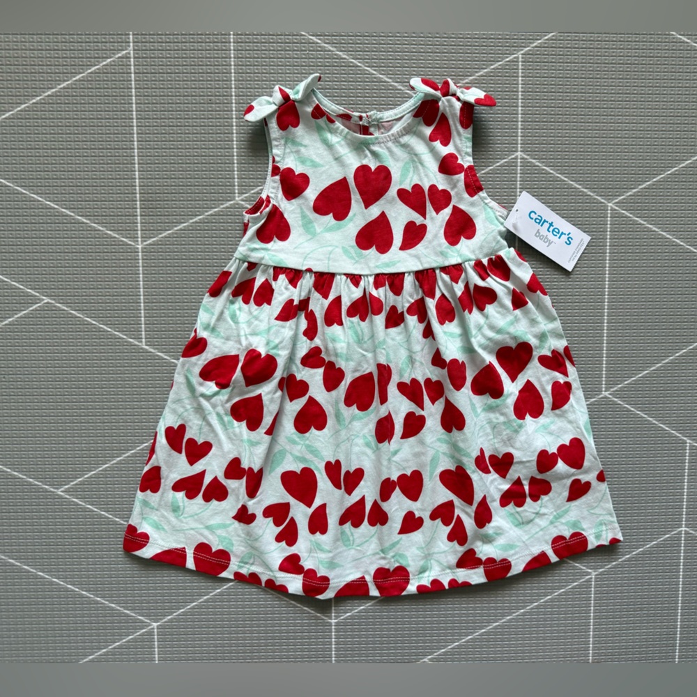 Carter's|Baby girl/toddler NWT Summer dress,Red Heart Print Kids Dress,18M•Boho